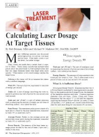 Calculating Laser Dosage At Target Tissues